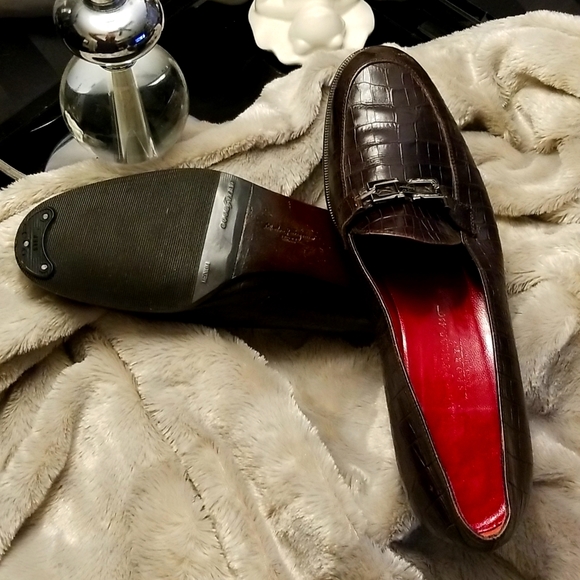 Salvatore Ferragamo Croc Embossed Loafers - Picture 4 of 10